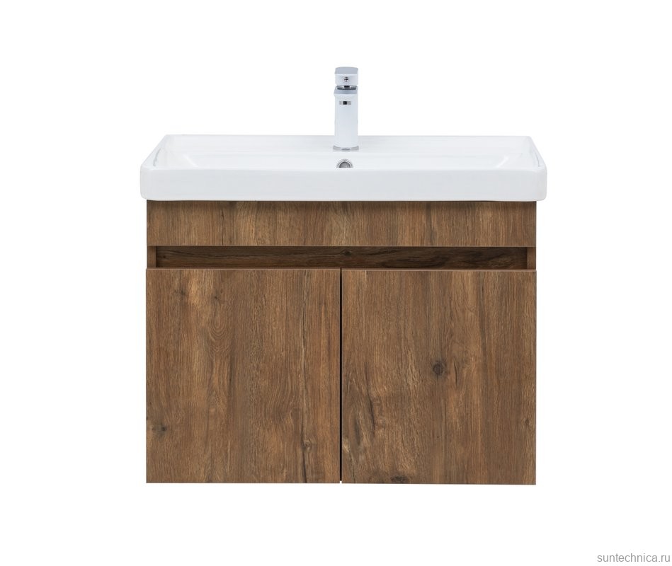 Тумба с раковиной Aquanet Оптима 70 подвесная, дуб рустикальный