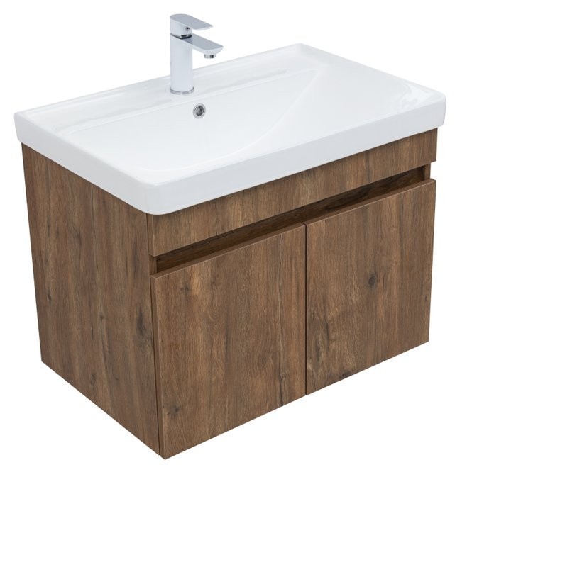 Тумба с раковиной Aquanet Оптима 70 подвесная, дуб рустикальный