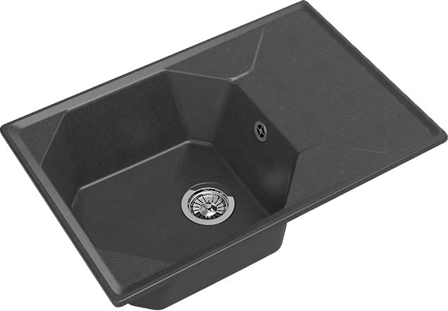 Комплект Мойка GranFest Unique GF-U-740L графит + Измельчитель Bone Crusher BC 610-AS