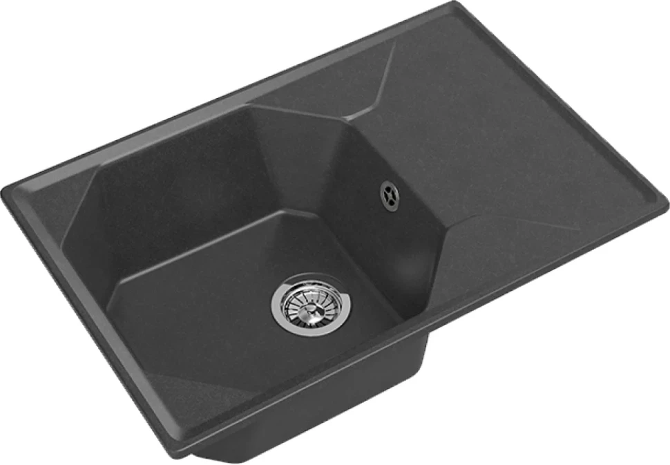 Комплект Мойка GranFest Unique GF-U-740L графит + Измельчитель Bone Crusher BC 610-AS