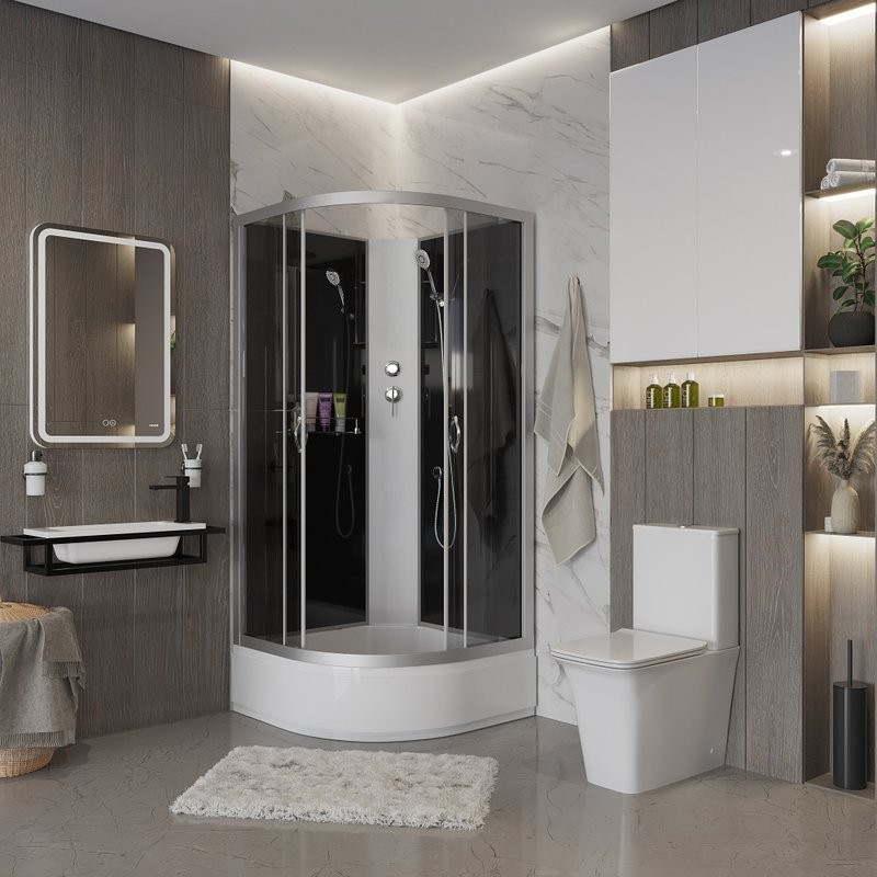 Душевая кабина Niagara Classic NG-3502-14BK 100х100 см, без крыши