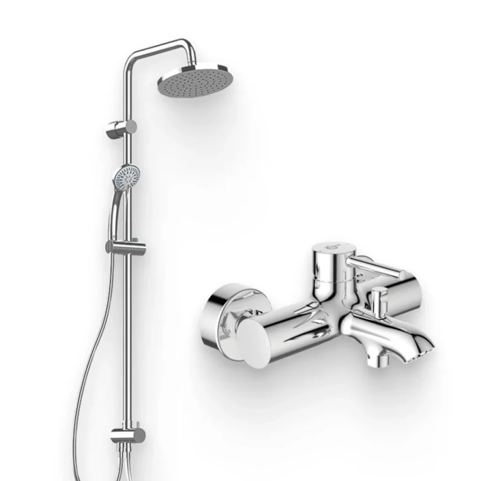 Душевой комплект Смеситель Ideal Standard Ceraline BC199AA + Стойка IdealRain A6281AA