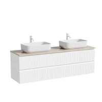 Тумба с раковиной Sancos Snob T 160 bianco, столешница бежевая TT160A2X, раковина CN5043