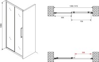 Душевая дверь в нишу Abber Schwarzer Diamant AG30140BMH 140 см, профиль черный, стекло матовое