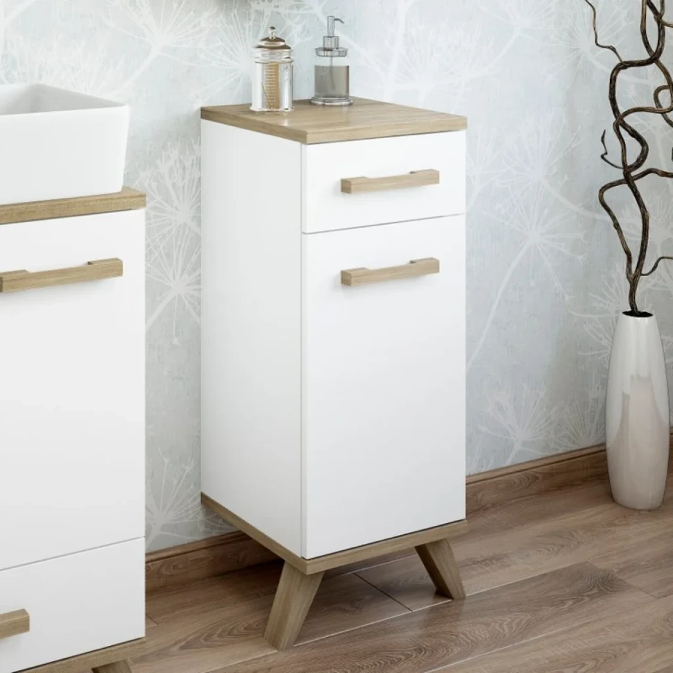 Тумба Sanflor Ингрид 30, белый матовый, швейцарский вяз