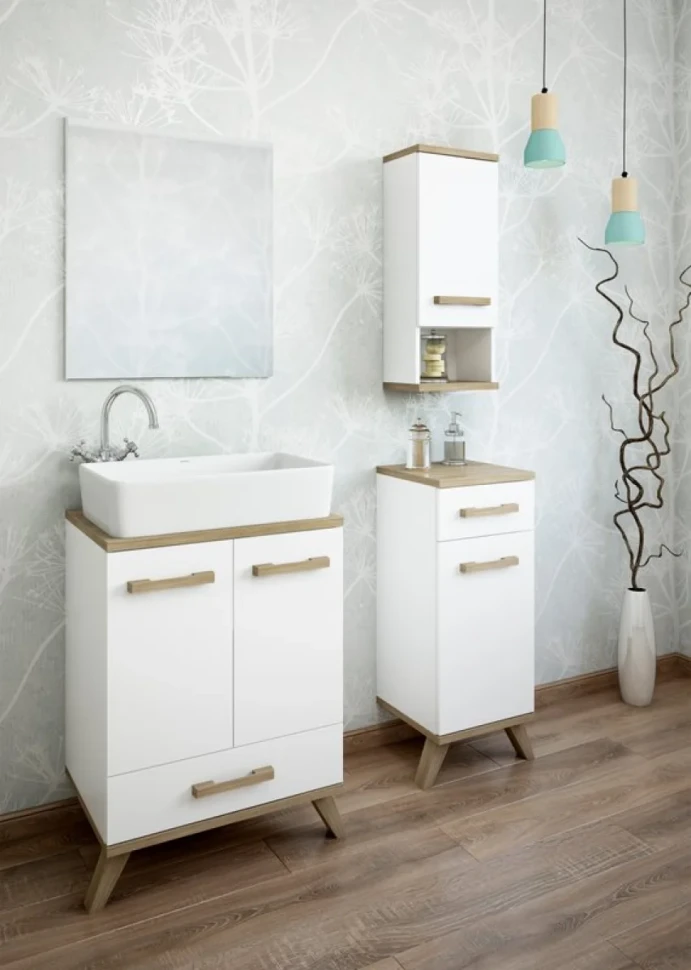 Тумба Sanflor Ингрид 30, белый матовый, швейцарский вяз