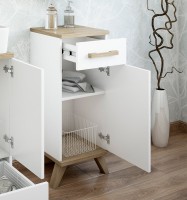 Тумба Sanflor Ингрид 30, белый матовый, швейцарский вяз