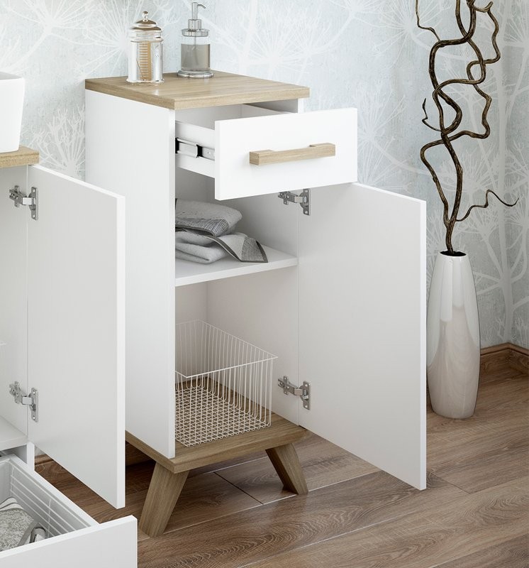 Тумба Sanflor Ингрид 30, белый матовый, швейцарский вяз