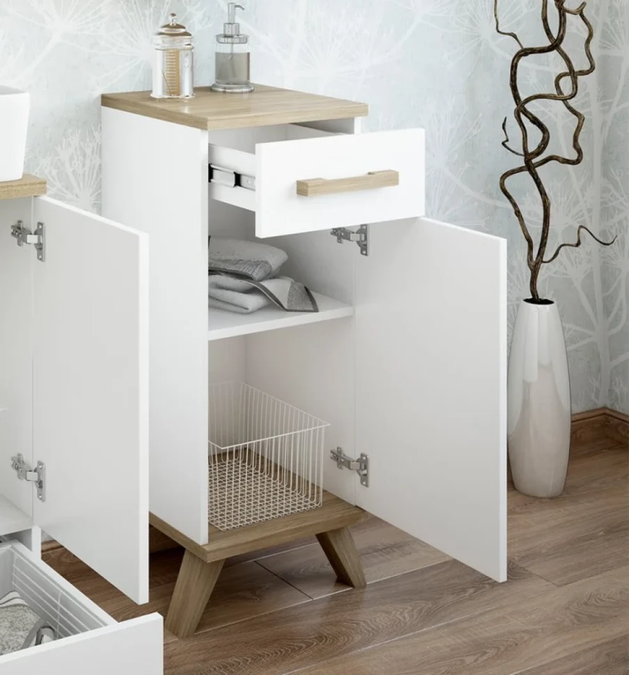 Тумба Sanflor Ингрид 30, белый матовый, швейцарский вяз