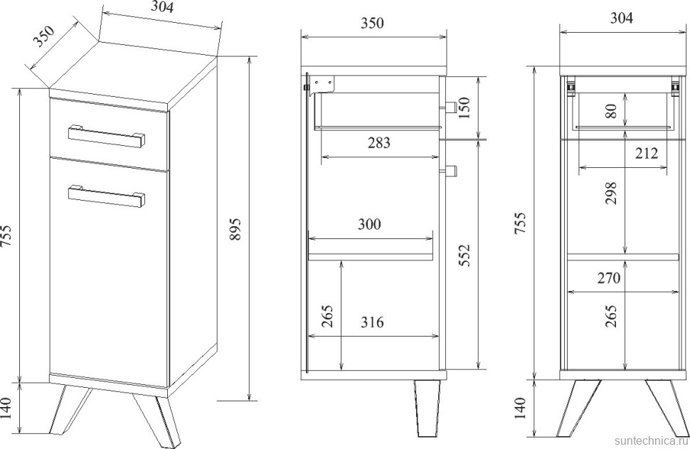 Тумба Sanflor Ингрид 30, белый матовый, швейцарский вяз