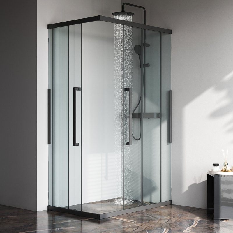 Душевой уголок AM.PM Func W84G-403-12080-BT 120х80 см, профиль черный матовый