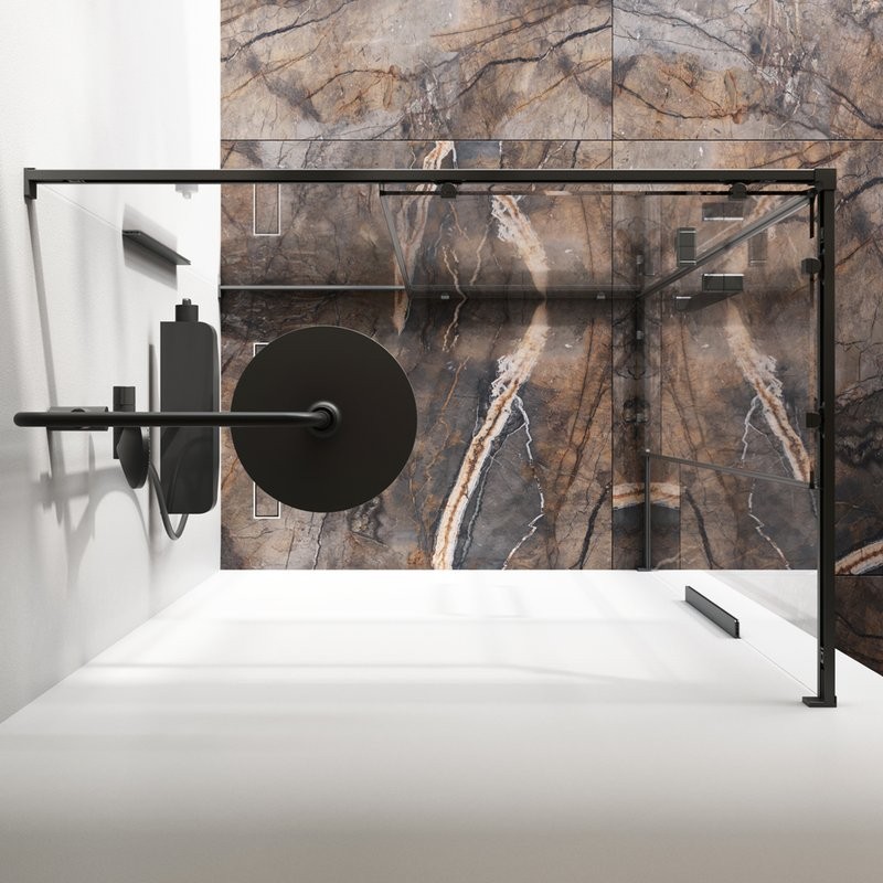 Душевой уголок AM.PM Func W84G-403-12080-BT 120х80 см, профиль черный матовый