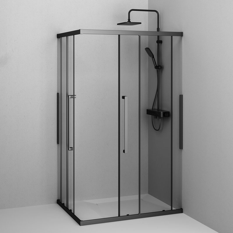 Душевой уголок AM.PM Func W84G-403-12080-BT 120х80 см, профиль черный матовый