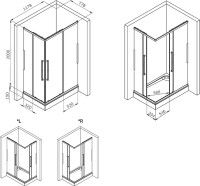 Душевой уголок AM.PM Func W84G-403-12080-BT 120х80 см, профиль черный матовый