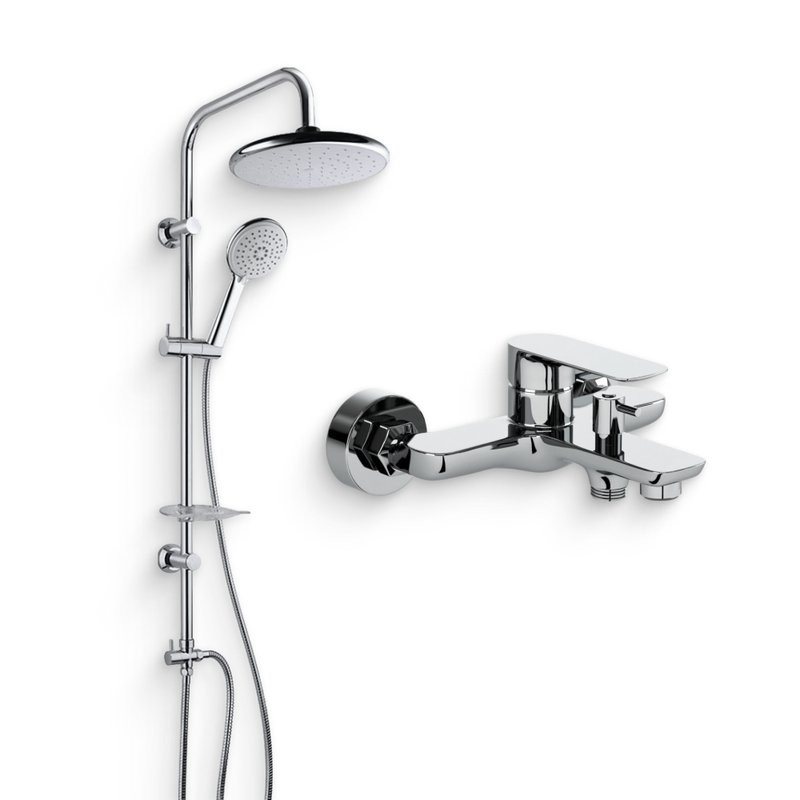 Душевой комплект Смеситель Paini Garda 76CR111 + Стойка RS 50CR191B0RS1P3