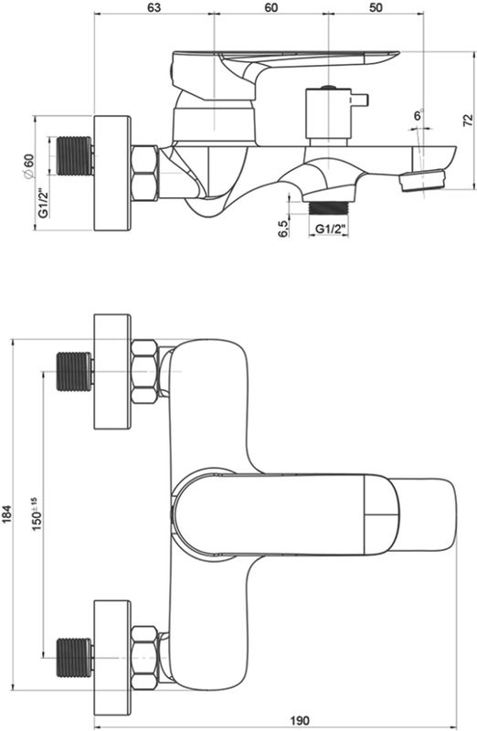 Душевой комплект Смеситель Paini Garda 76CR111 + Стойка RS 50CR191B0RS1P3