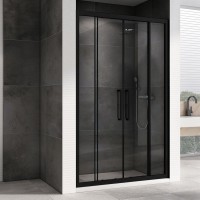 Душевая дверь в нишу Abber Schwarzer Diamant AG33160BH 160 см, профиль черный, стекло прозрачное