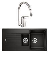 Комплект Мойка Blanco Zia 6S 526021 черная + Смеситель Grohe Euroeco