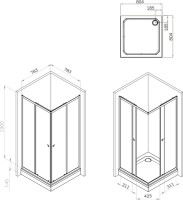 Душевой уголок AM.PM Sunny W87G-403-8080-MT 80x80 см, серебро