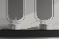 Накладная раковина Belux Колизей 38 глянцевая белая, круглая