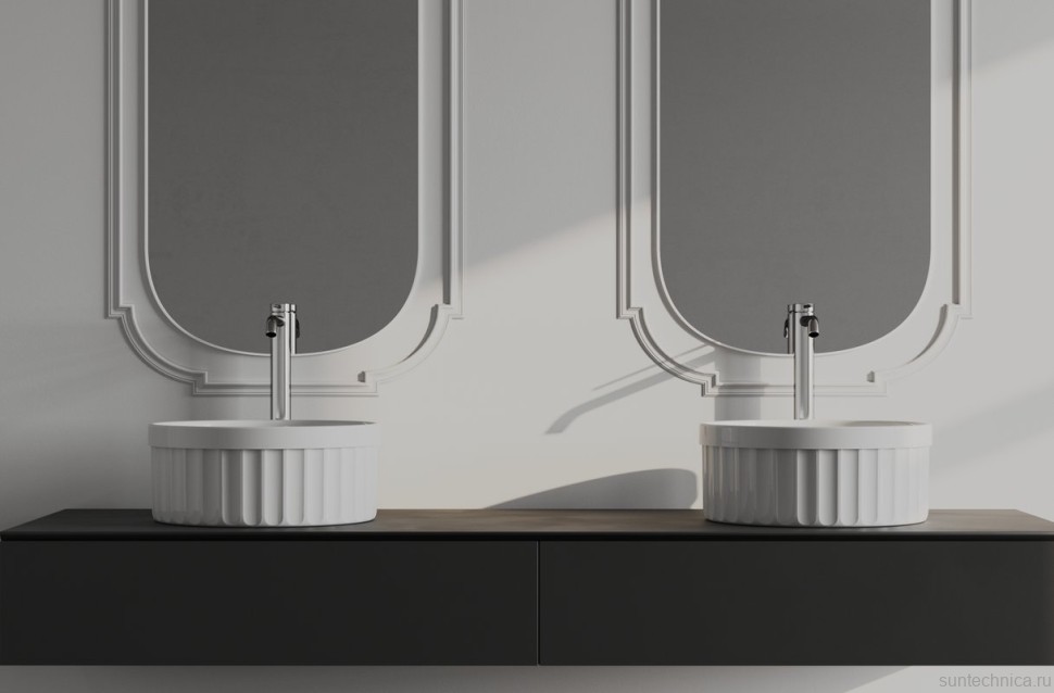 Накладная раковина Belux Колизей 38 глянцевая белая, круглая