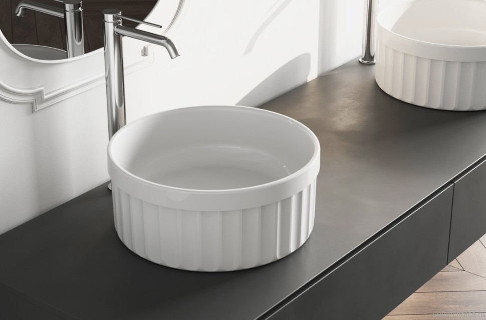 Накладная раковина Belux Колизей 38 глянцевая белая, круглая