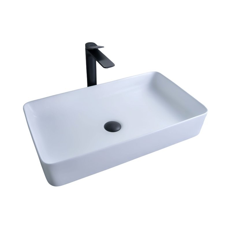 Накладная раковина GID Geometrico Wm9396 60 матовая белая, прямоугольная, фаянс