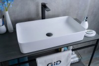 Накладная раковина GID Geometrico Wm9396 60 матовая белая, прямоугольная, фаянс