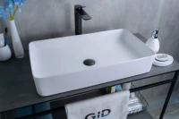 Накладная раковина GID Geometrico Wm9396 60 матовая белая, прямоугольная, фаянс