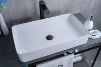 Накладная раковина GID Geometrico Wm9396 60 матовая белая, прямоугольная, фаянс