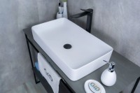 Накладная раковина GID Geometrico Wm9396 60 матовая белая, прямоугольная, фаянс