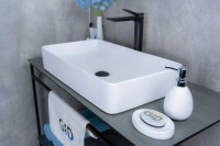 Накладная раковина GID Geometrico Wm9396 60 матовая белая, прямоугольная, фаянс