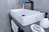 Накладная раковина GID Geometrico Wm9396 60 матовая белая, прямоугольная, фаянс