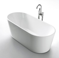 Акриловая ванна BelBagno BB202-1600-800 160x80 см, отдельностоящая, белая, овальная, на ножках, со сливом-переливом