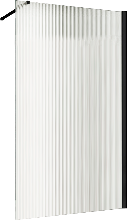 Душевая перегородка Abber Immer Offen AG61101R8 100 см, профиль черный, стекло рифленое