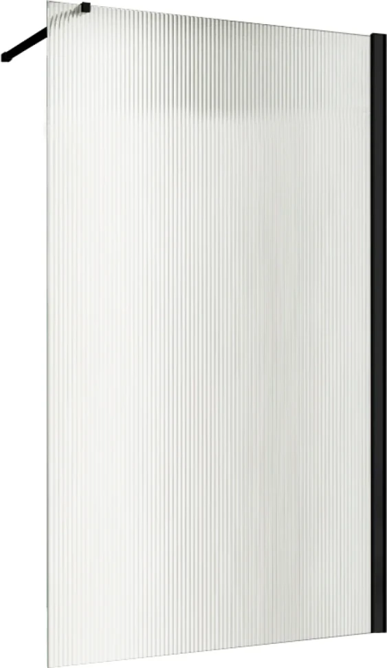 Душевая перегородка Abber Immer Offen AG61101R8 100 см, профиль черный, стекло рифленое