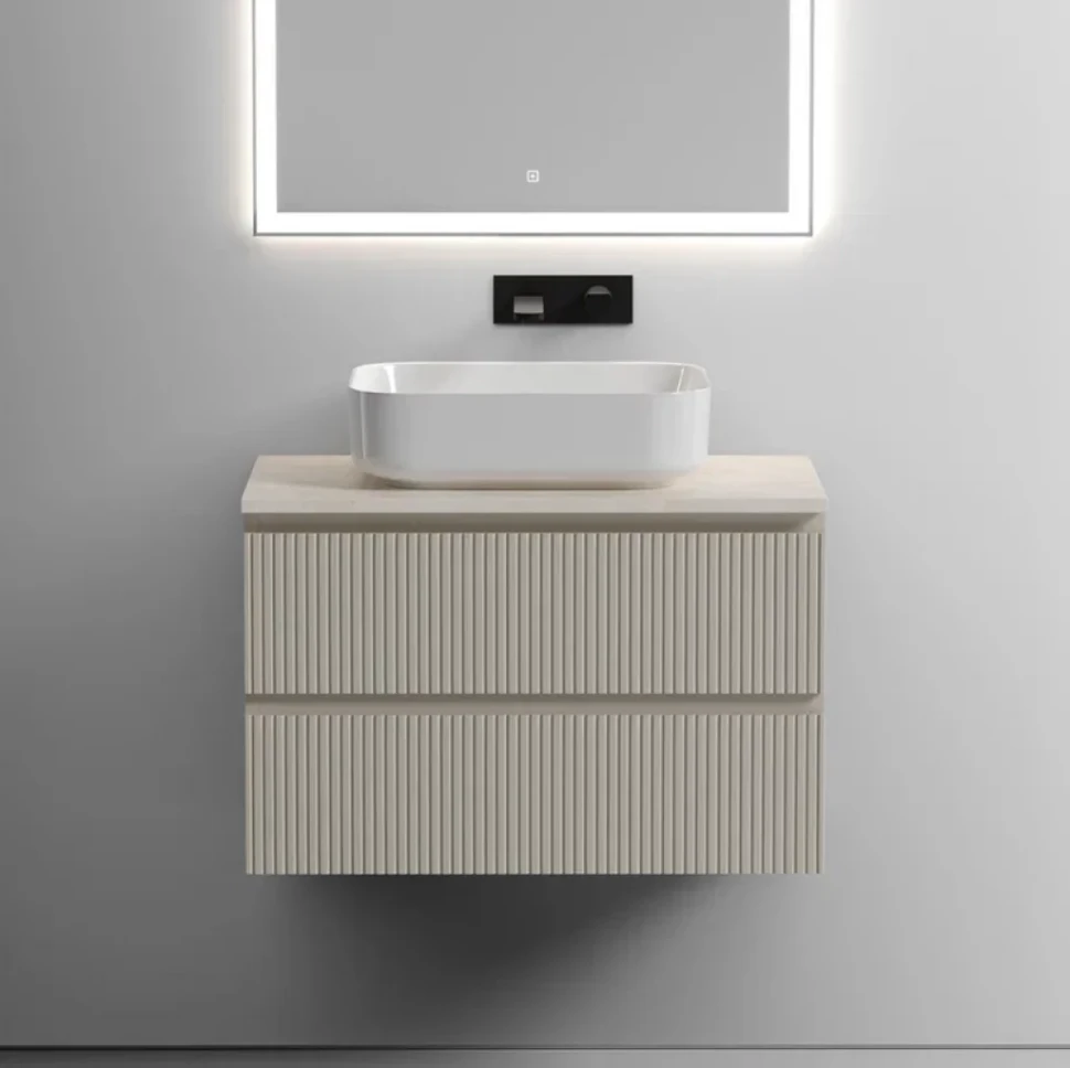 Тумба под раковину со столешницей Sancos Snob T 80 beige soft, столешница бежевая