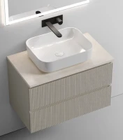 Тумба под раковину со столешницей Sancos Snob T 80 beige soft, столешница бежевая