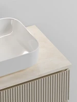 Тумба под раковину со столешницей Sancos Snob T 80 beige soft, столешница бежевая