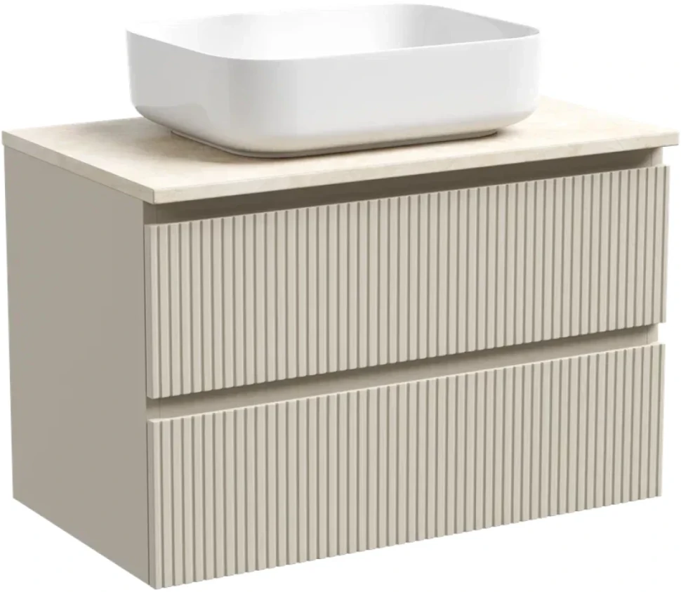 Тумба под раковину со столешницей Sancos Snob T 80 beige soft, столешница бежевая