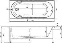 Акриловая ванна Aquanet Light 244927 170x70 см, пристенная, белая, с каркасом