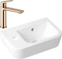 Комплект Раковина маленькая Lavinia Boho One 33310001L + Смеситель Wellsee ICON! for life 182304000 розовое золото
