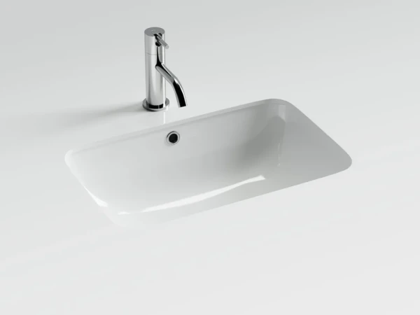 Мебельная раковина Ceramicanova Element CN7018 54 встраиваемая снизу, белая, прямоугольная, фарфор