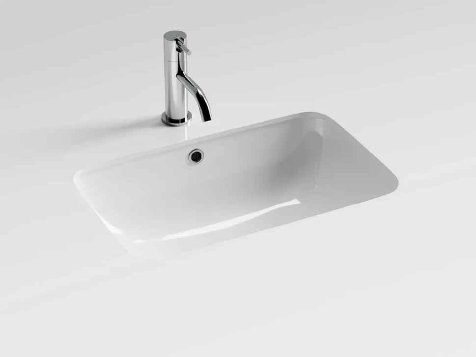 Мебельная раковина Ceramicanova Element CN7018 54 встраиваемая снизу, белая, прямоугольная, фарфор