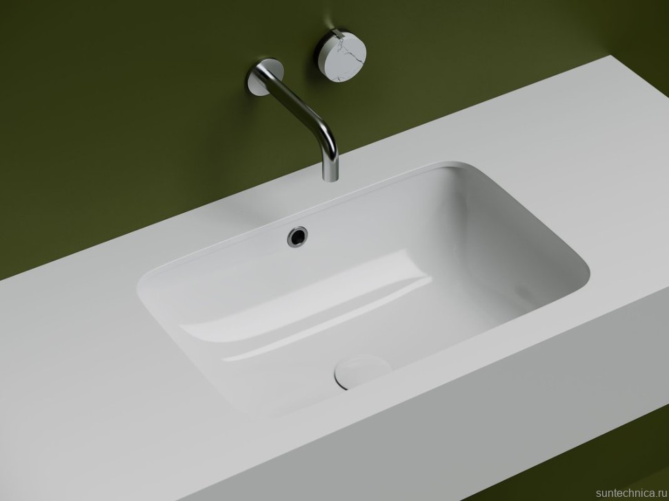 Мебельная раковина Ceramicanova Element CN7018 54 встраиваемая снизу, белая, прямоугольная, фарфор