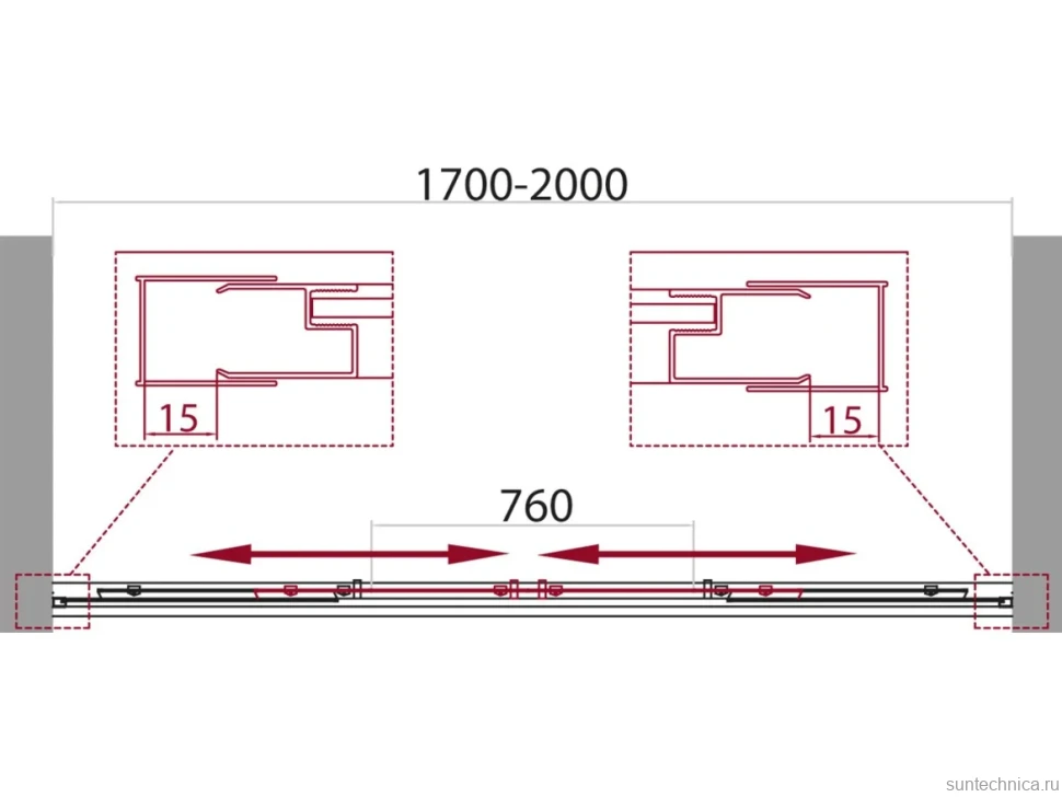 Душевой уголок BelBagno Unique UNIQUE-AH-21-170/200-80-C-Cr