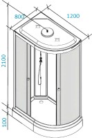 Душевая кабина Parly Effect EF1231 L 80x120, с поддоном