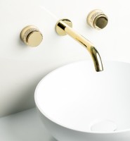 Смеситель для раковины Boheme Aura 152-2-G-A С ВНУТРЕННЕЙ ЧАСТЬЮ, золото