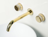 Смеситель для раковины Boheme Aura 152-2-G-A С ВНУТРЕННЕЙ ЧАСТЬЮ, золото