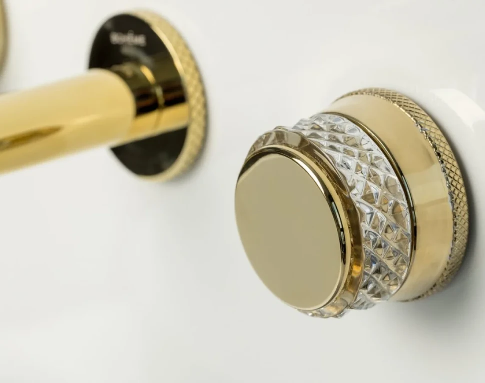 Смеситель для раковины Boheme Aura 152-2-G-A С ВНУТРЕННЕЙ ЧАСТЬЮ, золото